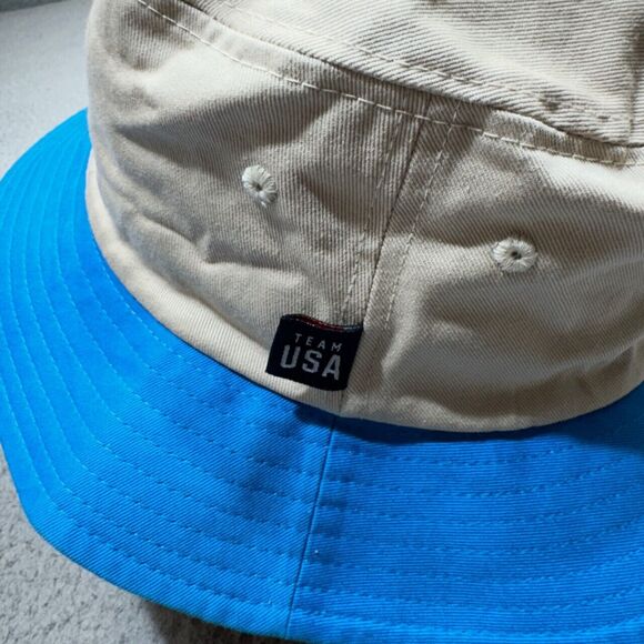 Team USA Bucket Hat Mens One Size Beige Blue Olympic Games Olympiad US Apparel - Picture 7 of 10